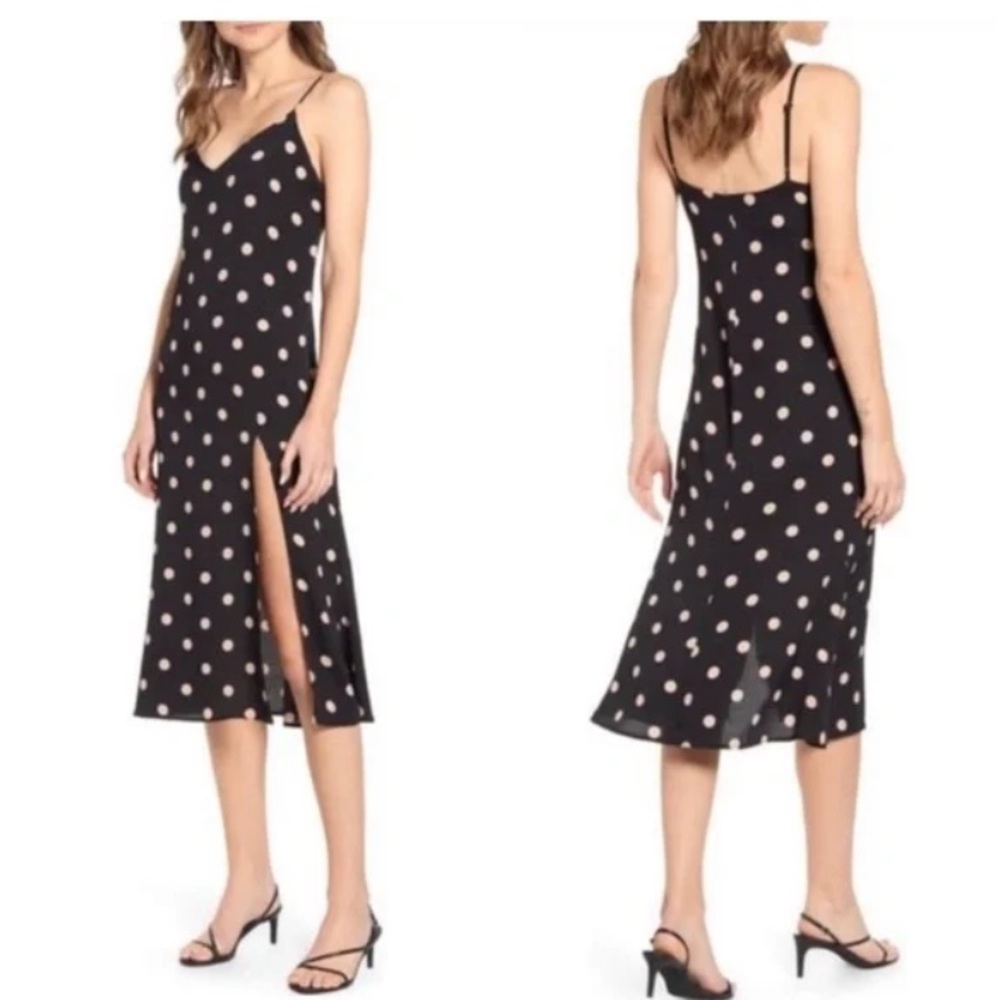 Reformation Polka Dot Crimini Slip Dress, size 6